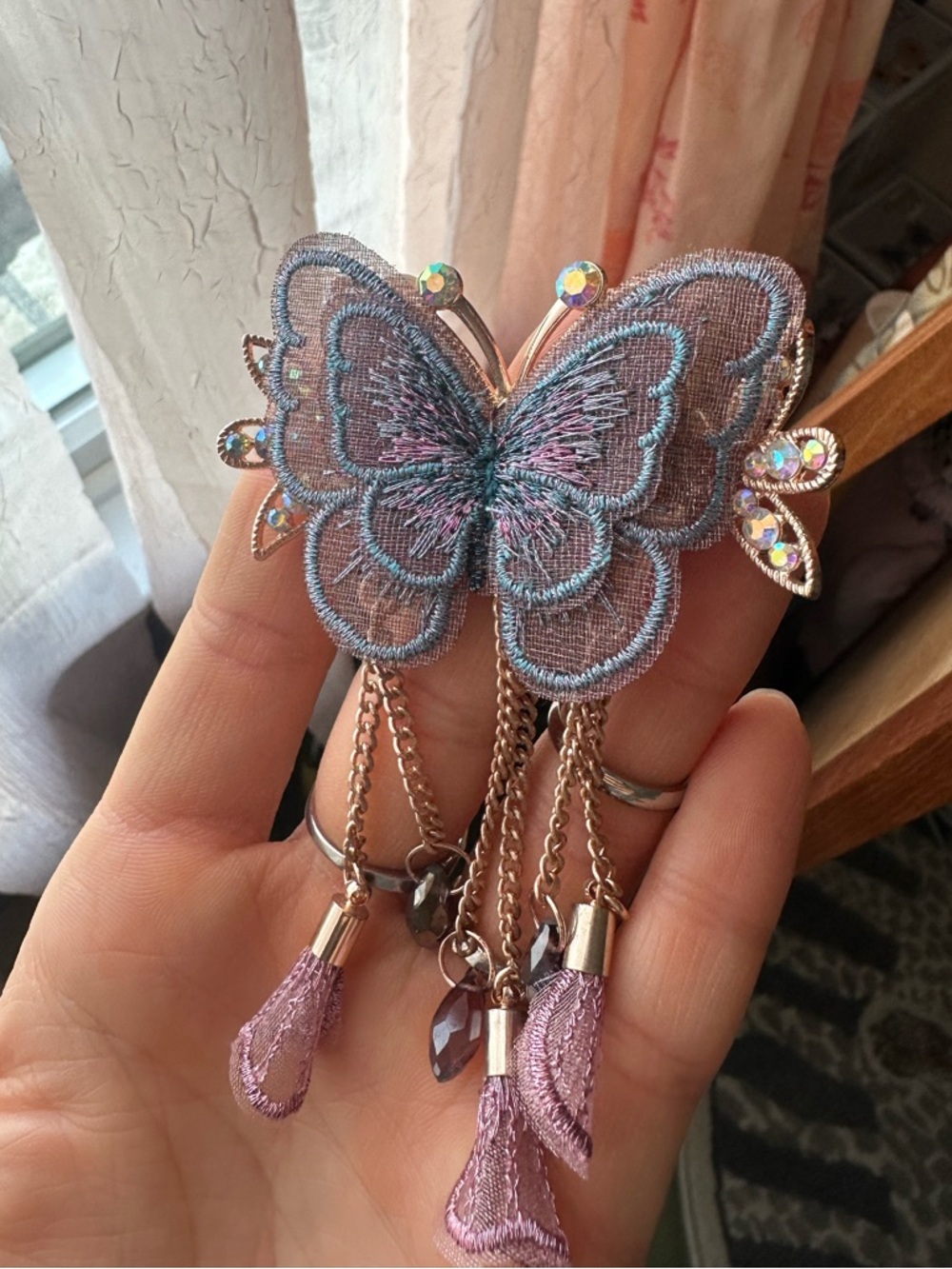 Elegant Butterfly Rose Gold Hair Clip